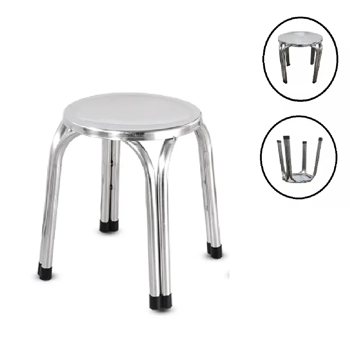 Stainless Steel Stool Mocho 25cm for Hospital Clinicas