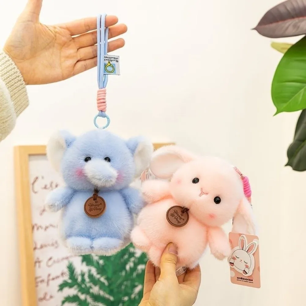 Cute 15cm Animal Pendants Soft Sitting Design Cartoon Frog Bear Animal Plushie Bag Charm