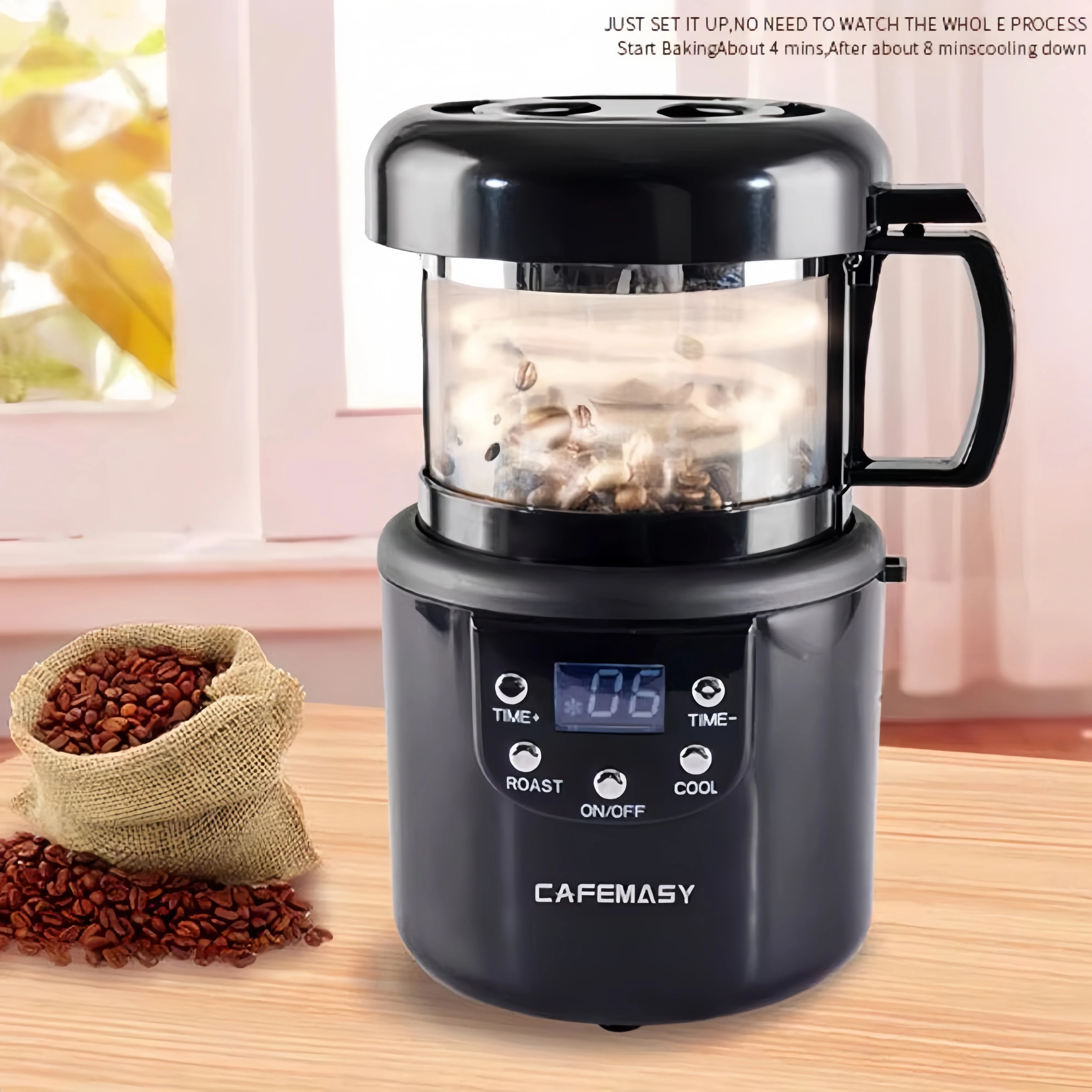 110 فولت/220 فولت محمصة حبوب البن آلة تحميص حبوب البن المدمجة المنزلية الهواء الساخن نوع آلة تجفيف حبوب البن