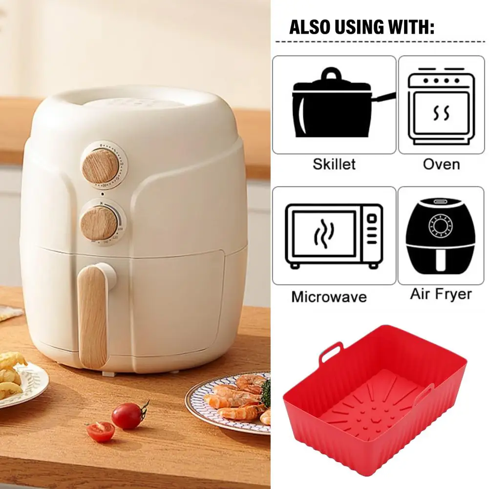 Air Fryers Pan Useful Fryers Pot Liner Roasting Pan Non-stick Air Fryers Basket  Square Oven Baking Tray Household Supply