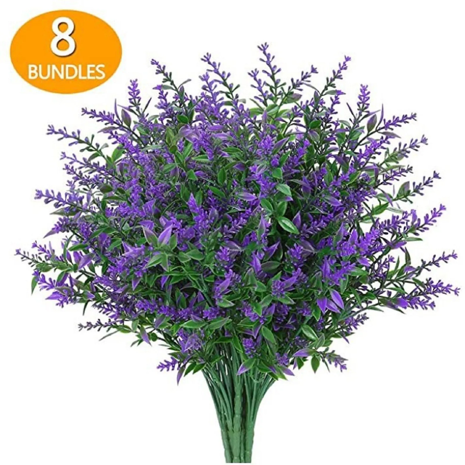 

Artificial Lavender Flowers Uv Resistant Fake Shrubs Greenery Bushes Bouquet for Wedding Party Home Garden Table Decor