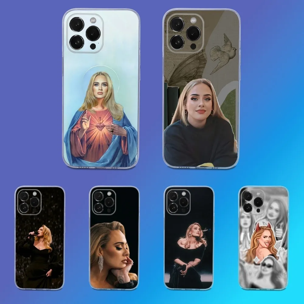 

Singer A-Adele A-Adkins Phone Case For iPhone 16,15,14,13,12,11 Pro,Max,Plus,X,XS,XR,SE,Mini Transparent Silicone Soft