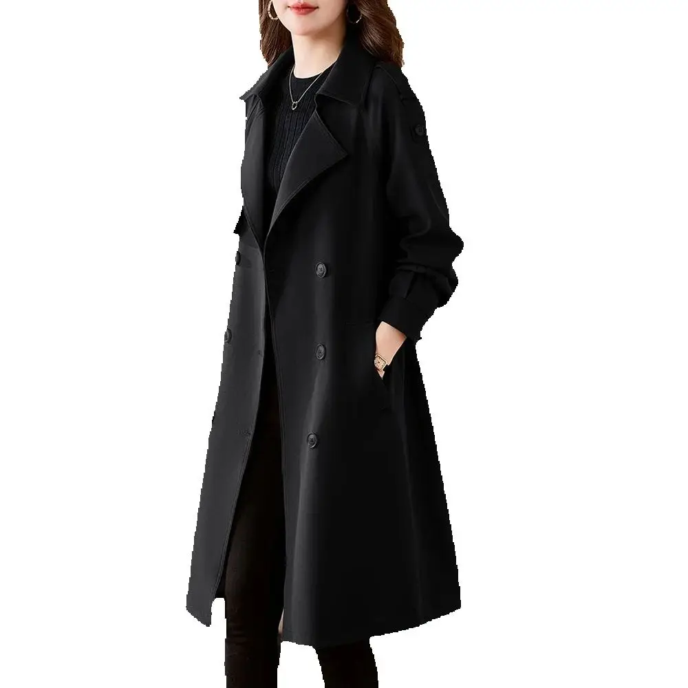 

"Lining" High-end Windbreaker Women's Long Style 2024 Spring And Autumn New Fashion Temperament Slim Stitching Casual Coat Tide