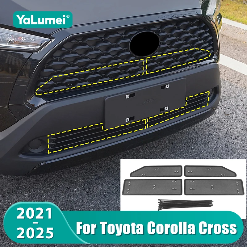 

Для Toyota Corolla Cross XG10 2021 2022 2023 2024 2025 гибридная передняя решетка автомобиля, сетка от насекомых, внешние детали, аксессуары