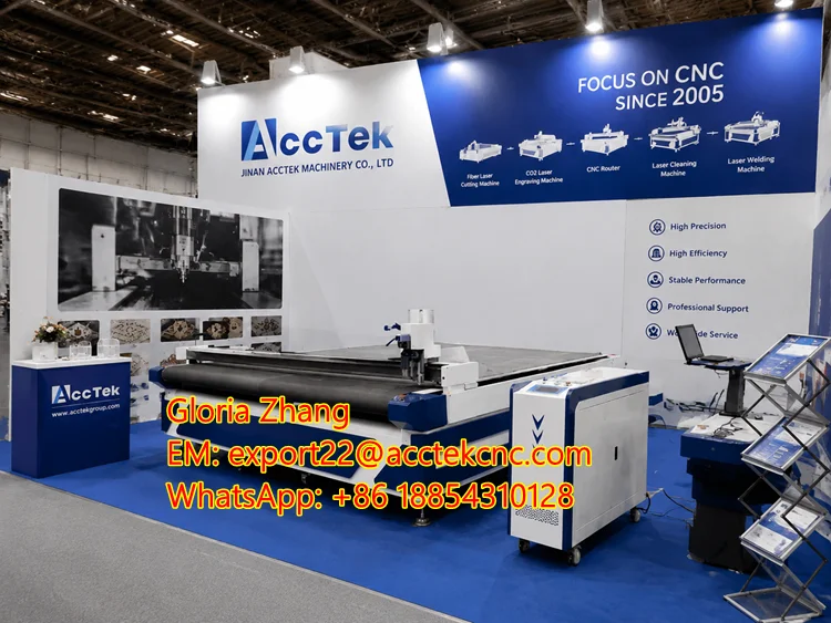 1625 CNC Oscillating Knife Cutting Machine with Automatic Feeding System for Leather Fabric Foam Carpet and Industrial Material