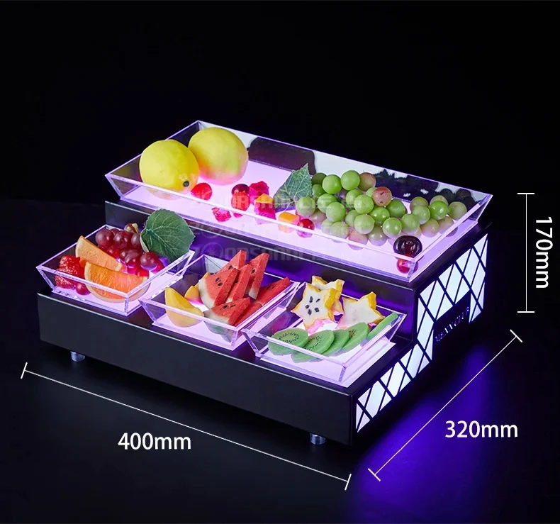 Imagem -04 - Luminescente Led Fruit Plate Bar Ktv Criativo Lanche Bolo Stand Bandeja de Serviço de Alimentos Boate Brilhante Placa de Frutas Secas