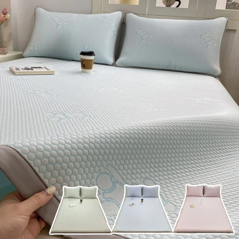 

Summer Cooling Quilted Mattress Protector Cover Thickened Breathable Mattress Topper for Single Double Queen King Size Bed