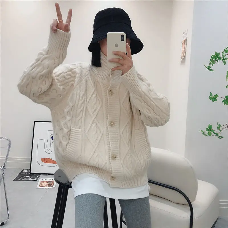 

Свитера Джемперы Кардиганы Женские и укороченный топ вместе Флисовый материал Дышащий консервативный оверсайз с кисточками Эластичный теплый ПР