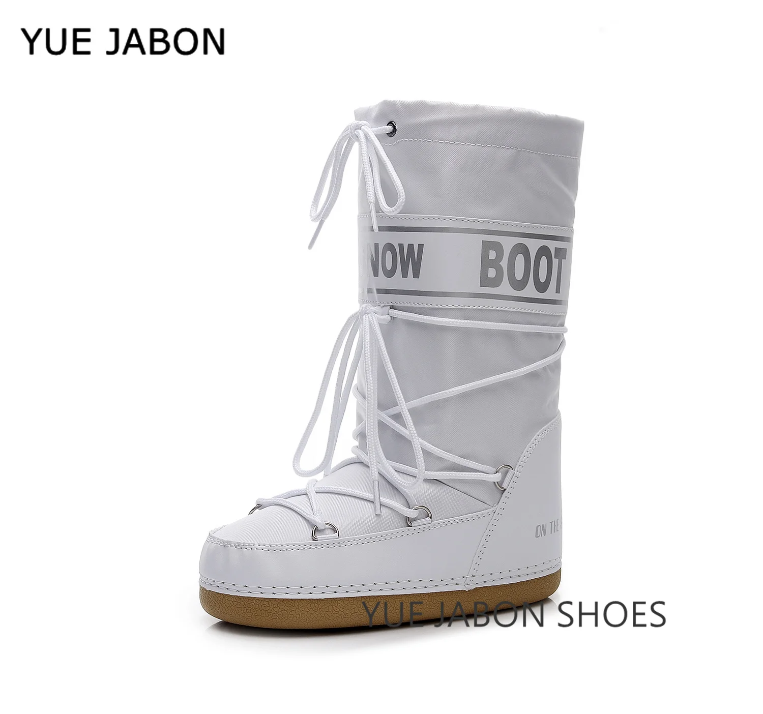 

White Women Boots Women Winter Letter Snow Boots Fashion Warm Lace Up Platform Shoes for Women Waterproof Non-slip Space Boots