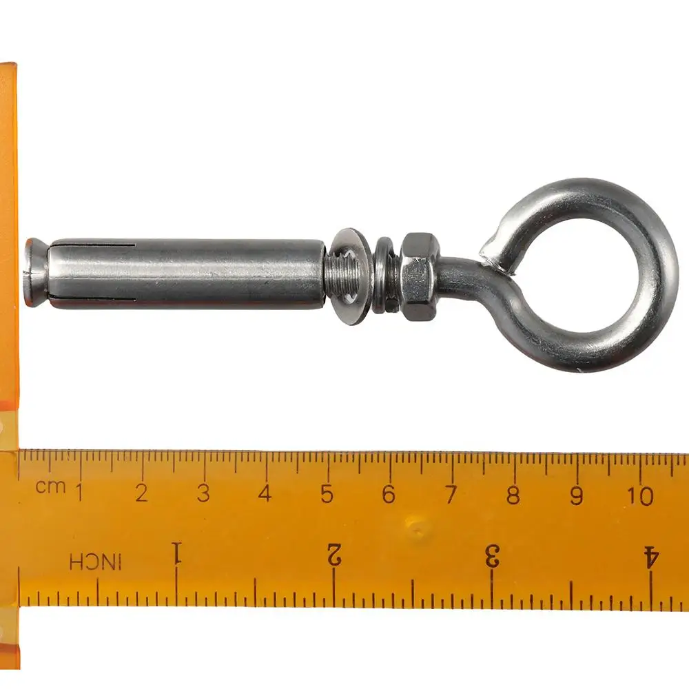 5pcs 304 Stainless Steel Expansion Bolts M8*106mm Heavy Duty Expansion Eyebolt Silver Screw Bolt Wall Concrete Brick Anchor