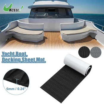 12001200x300x6mm EVA Faux tik kaplama plakası halı kaymaz kendinden yapışkanlı tekne yat deniz güverte Pad RV araba döşeme için