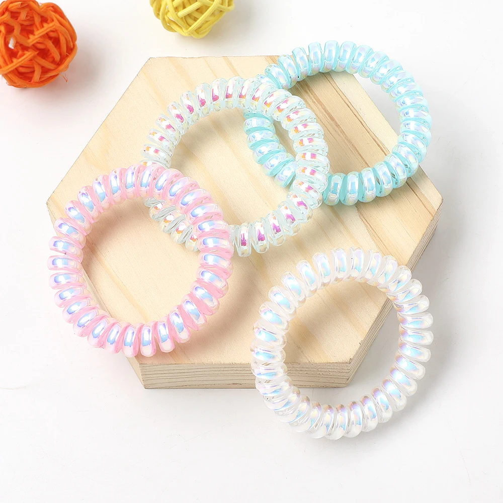 Colorful Elastic Wild Phone Cord Hair Rings Women\'s Ponytail Rubber Band Elastic Head Rope Hair Hoop Hair Accessories 1Pcs