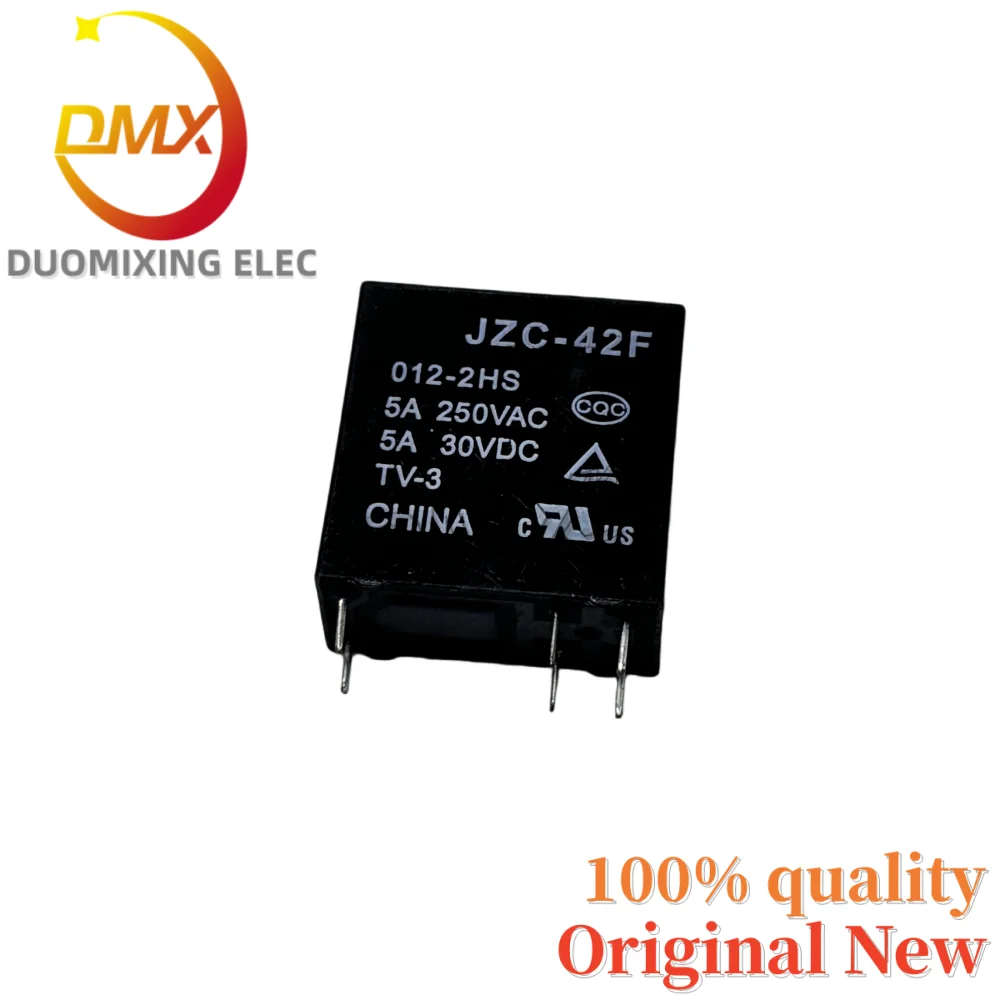 5PCS/LOT 100% New Relay JZC-42F 012-2HS 6-Pin 5A Two Sets Normally Open 12VDC