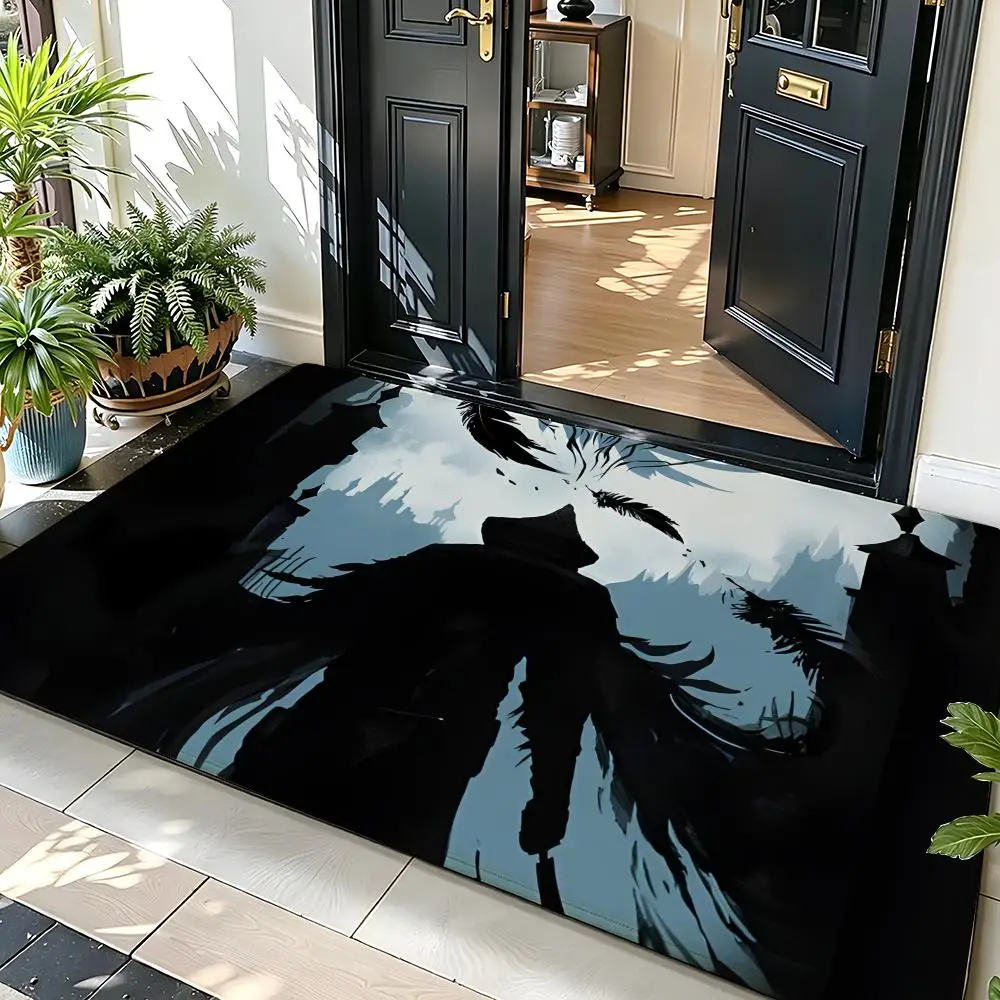 Game B-Bloodborne Floor Mat Soft Flannel Floor Mat  Suitable for Entryways, Living Rooms, Bedrooms, and Bathrooms