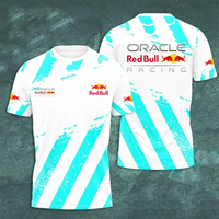 2025, the latest Red Bull T-shirt, fashionable racing T-shirt, 3D Red Bull Print T-shirt, urban fashion, Red Bull clothing