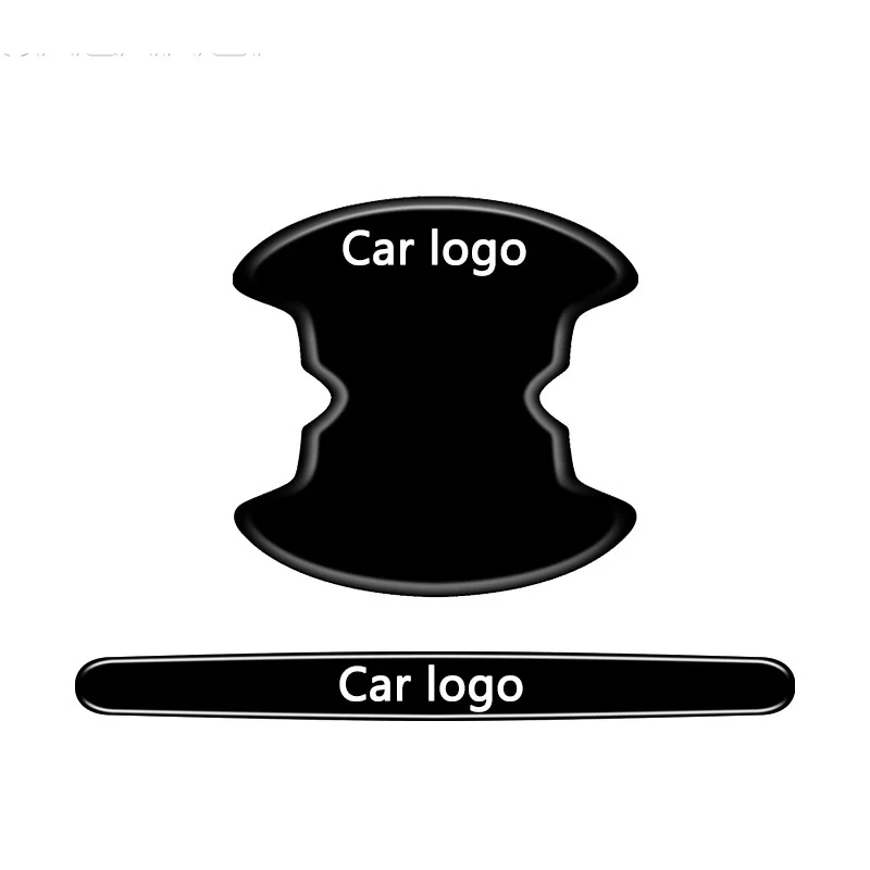 Anti-risco porta do carro Handle adesivos de protecção para Nissan, Qashqai, X-Trail, Nota, Juke, Sentra, Patrulha, Almera, Navara, folha, 4, 8pcs