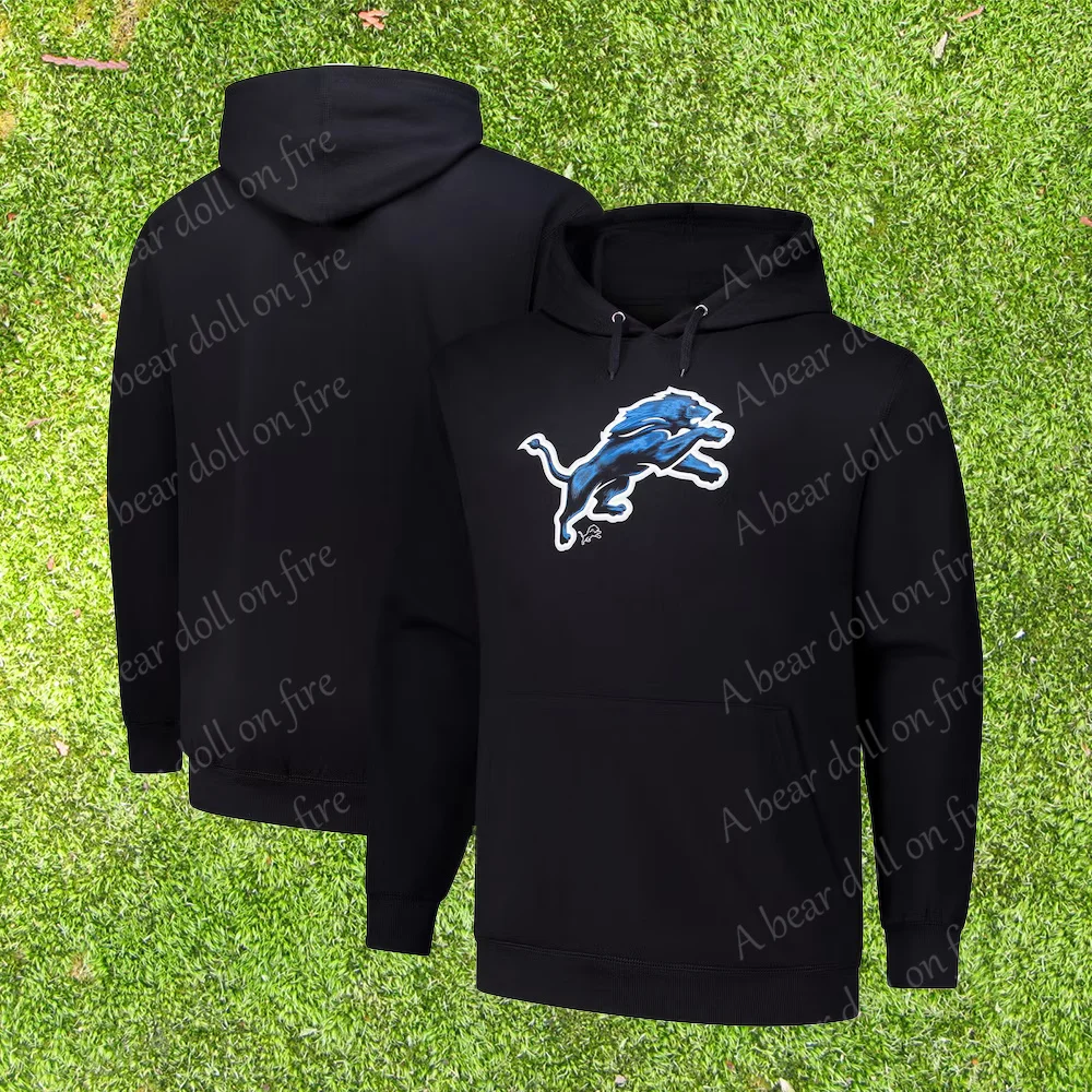 Detroit Lions Fanatics Mascot Pullover Hoodie Clothing Sweatshirt Casual Y2k Style Sport Autumn Trend Fashion Clothing Tops