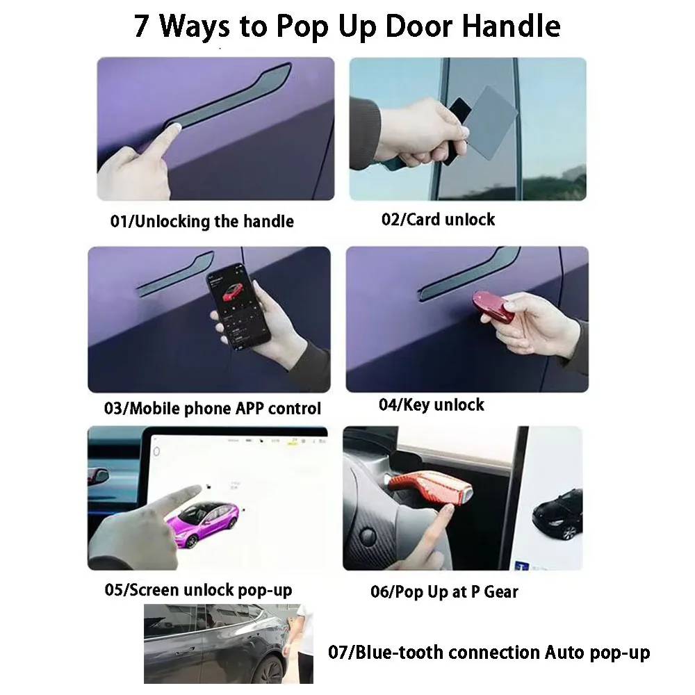 جديد Y Juniper OEM مقبض باب كروم عرض تلقائي لطراز تسلا 3 Y 3 هايلاند Y Juniper وضع الترحيب متعدد الاتصال المنبثق