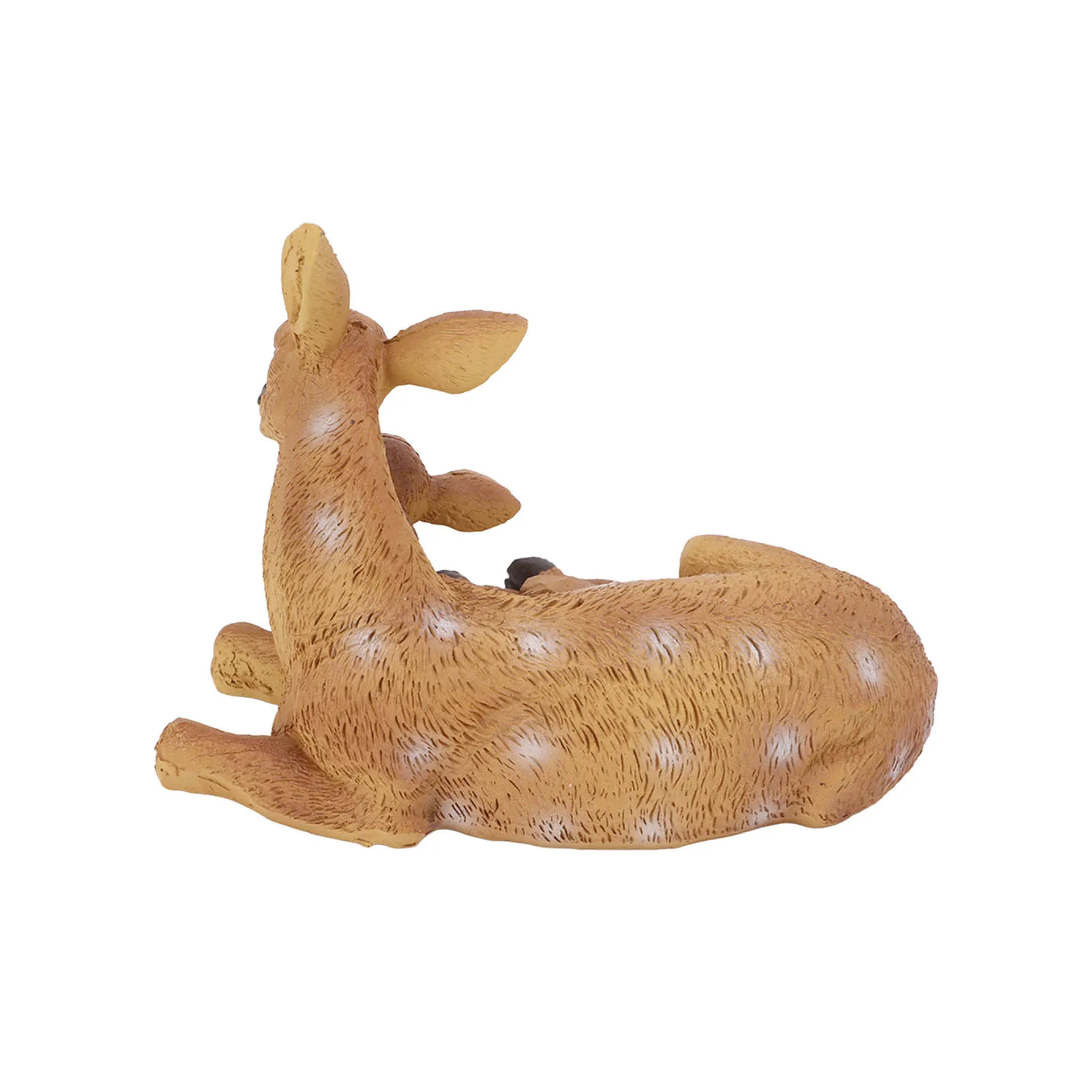 Resin Deer Figurine Ornaments Hand Painted Coating Treatment Vivid Details Lovely Deer Statue for Home Garden Decoration
