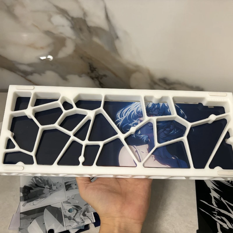 Custom Holy60 Hollow Keyboard Case Backplate Uniform Light Plate Aluminum Shell GH60 Wooting60HE for Keyboard Accessories Gift