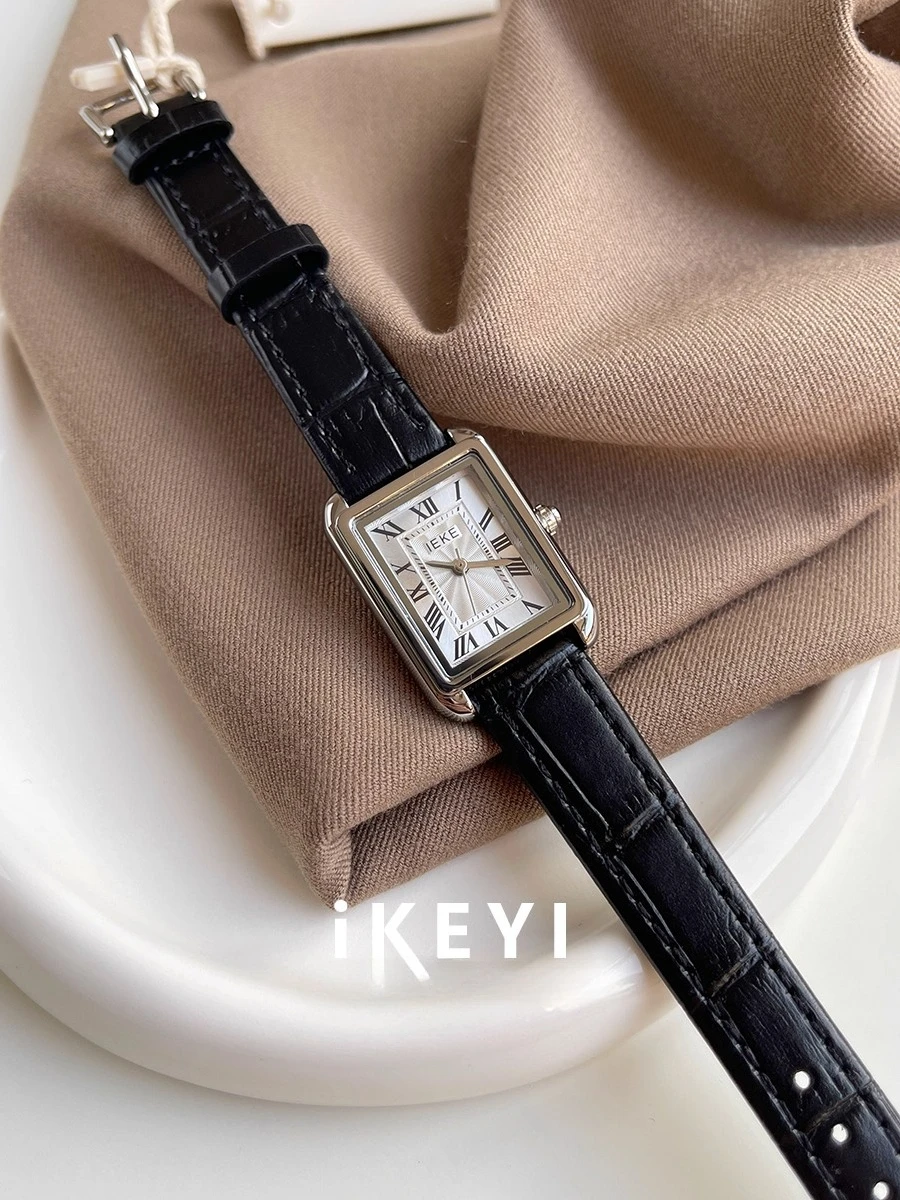 

Elegant Women'S Wristwatch Small Square Leather Watch Casual And Versatile Light Luxury Retro Leather Strap Watch, Women'S Gift.