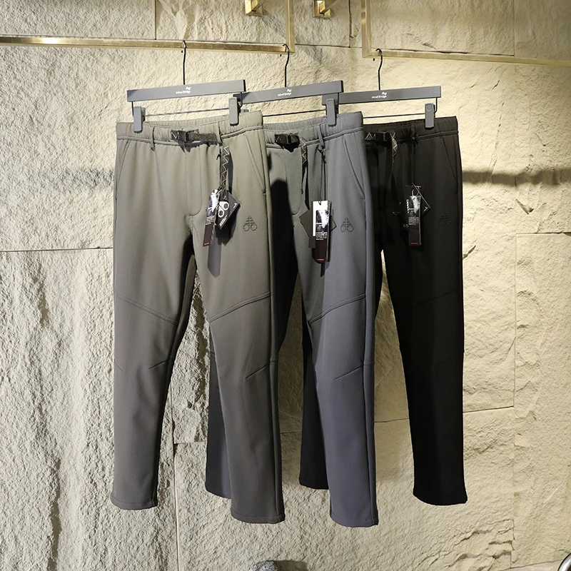 

Canadian Scissors Series Winter Outdoor Three-proof Soft Shell Charge Pants Men's Fleece Warm Straight Casual Pants