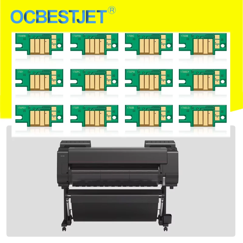 12 Colors PFI-1700 chip For Canon PFI-1700 Ink cartridge Chip For Canon imagePROGRAF PRO 2000 4000 6000 6100 4000S 6000S Printer