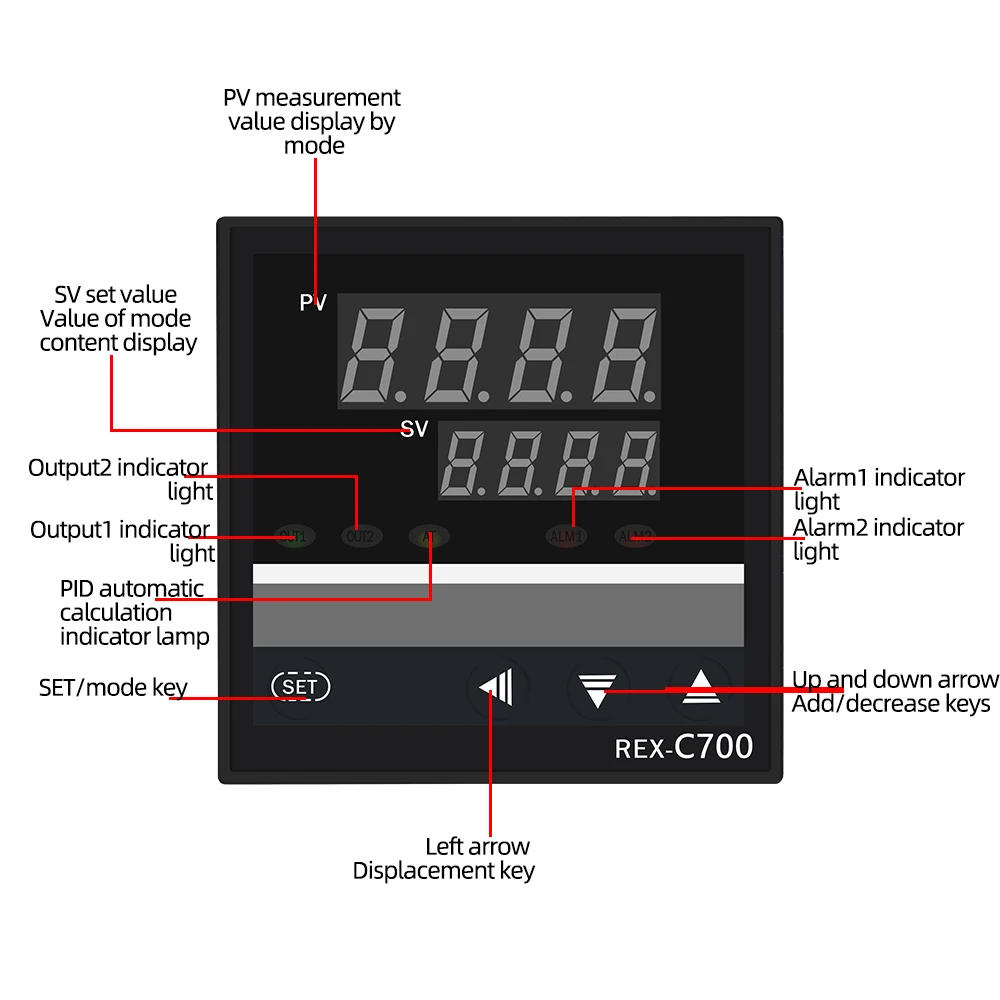 REX-C100 SSR C700 Relay Digital PID Temperature Controller Thermostat Universal Input Output Instrument SSR K Thermocouple