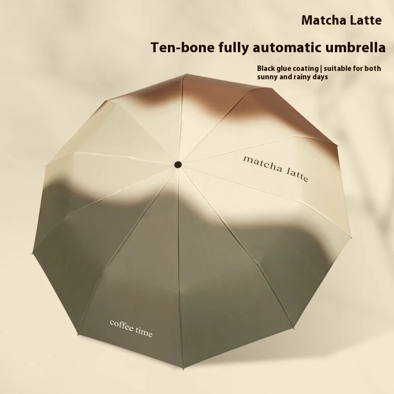 

10 Bones Large Automatic Folding Umbrella All-Weather Sun Rain UV Protection Men's Student Windproof