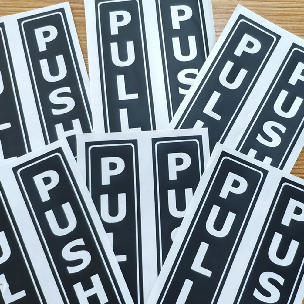 

Push Pull Door Stickers Signs Adhesive Mounting Smooth Surfaces Peel Stick Installation Commercial Spaces Offices Stores