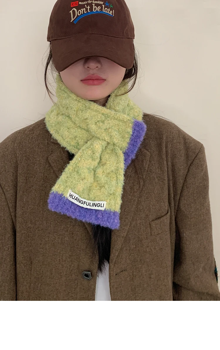 Small Scarf For Women In Winter 2024 New Style Warm Thickened Scarf Neck Protection Student Versatile