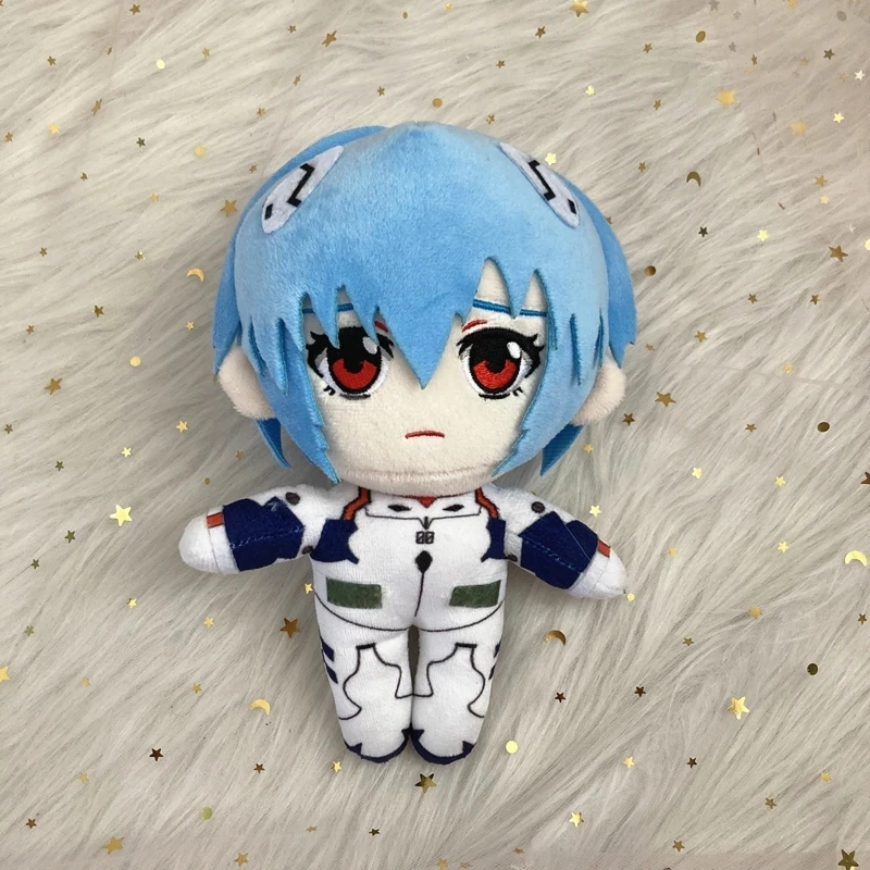 20cm Ayanami Rei Plush Toy Doll Cartoon Anime Plush Toy Kawaii Evangelion Plush Doll EVA Soft Stuffed Room Decor Xmas Gifts image 4