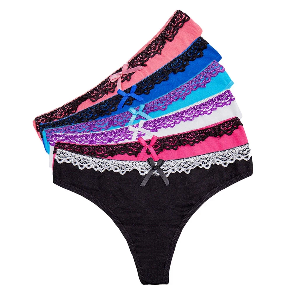 

Women Sexy Lace Thongs G-strings Cotton Underwear Panties Ladies Knickers Lingerie for Women 5 pcs/lot