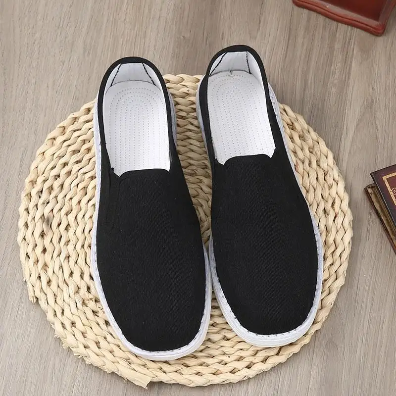 Beijing Handmade Cloth Shoes Men's Worksite Shoes Slip-On Breathable Anti-Odor Multi-Layered Sole round Toe Flat Heel Casual ...