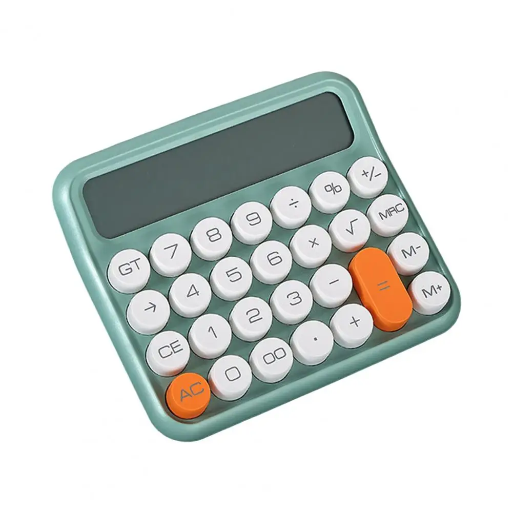 Calculadora de escritorio portátil con batería, 12 dígitos, botones redondos desmontables, pantalla LCD grande