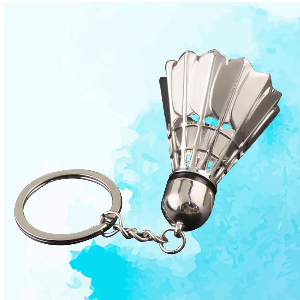 Creative Metal Badminton Racket Pendant Keychain Mini Shuttlecock Sports Keyrings Gift Backpack Purse Key Holder Accessories