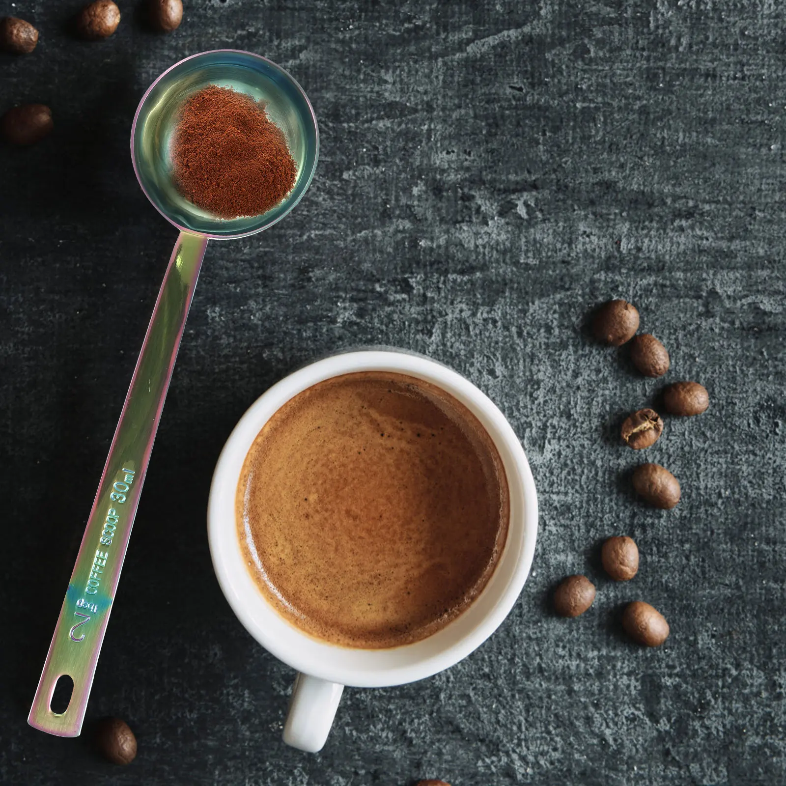 

2Pcs Coffee Spoon Stainless Steel Scoop Teaspoon Tablespoon Measure Cups Kitchen Accessory Food Grade Non Rust