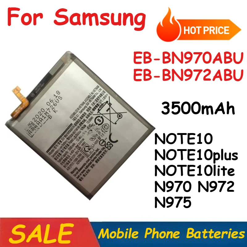 

High Capacity Battery EB-BN970ABU EB-BN972ABU For Samsung NOTE10 NOTE10plus NOTE10lite N970 N972 N975 Mobile Phone Battery