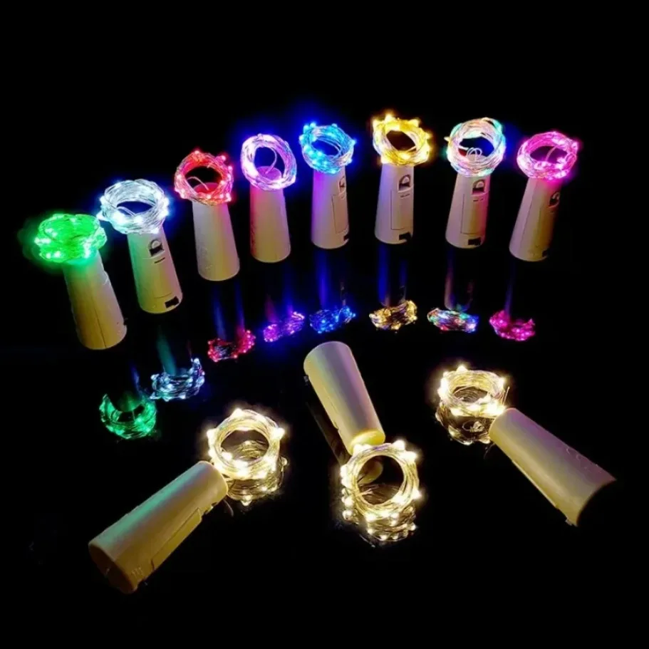 5pcs LED String Lights Copper Silver Wire Fairy Garland Light For Glass Craft Wedding Bottle Stopper Christmas Decoration 3/2/1M