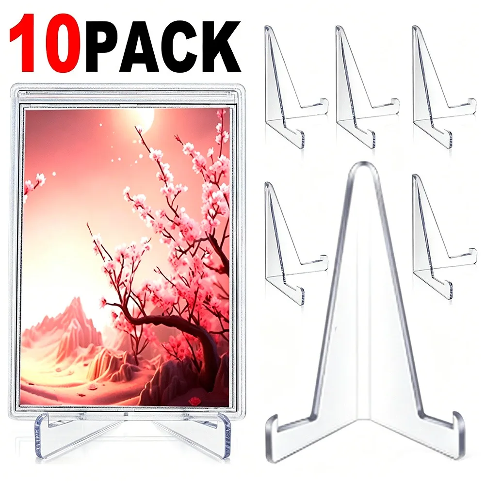 Transparent Triangular Display Stand Photo Holder Hard Card Holders 10/5Pcs Acrylic Stand for Picture Game Baseball Sports Cards
