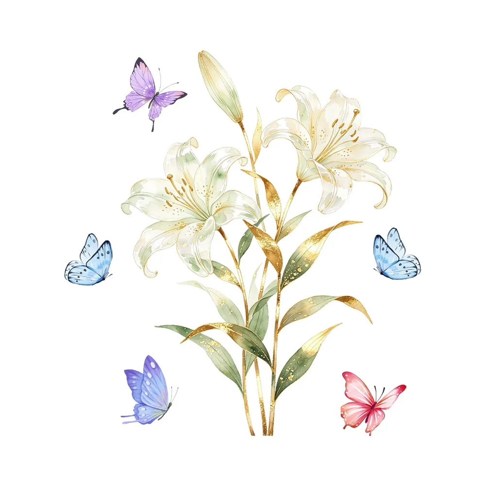 For Living Room Decoration As Shown In The Figure Floral Window Clings Decorative Glass Film High-clarity Floral Patterns