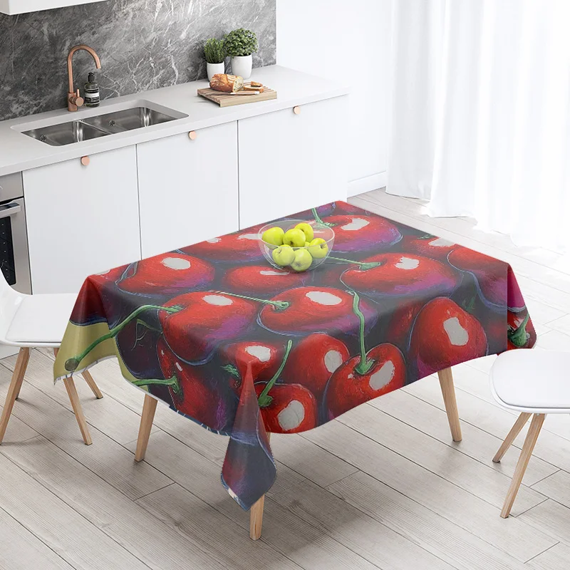 Food Theme Tablecloth Waterproof and Oil-proof Tablecloth Nordic Style Kitchen Tablecloth Modern Home Decoration