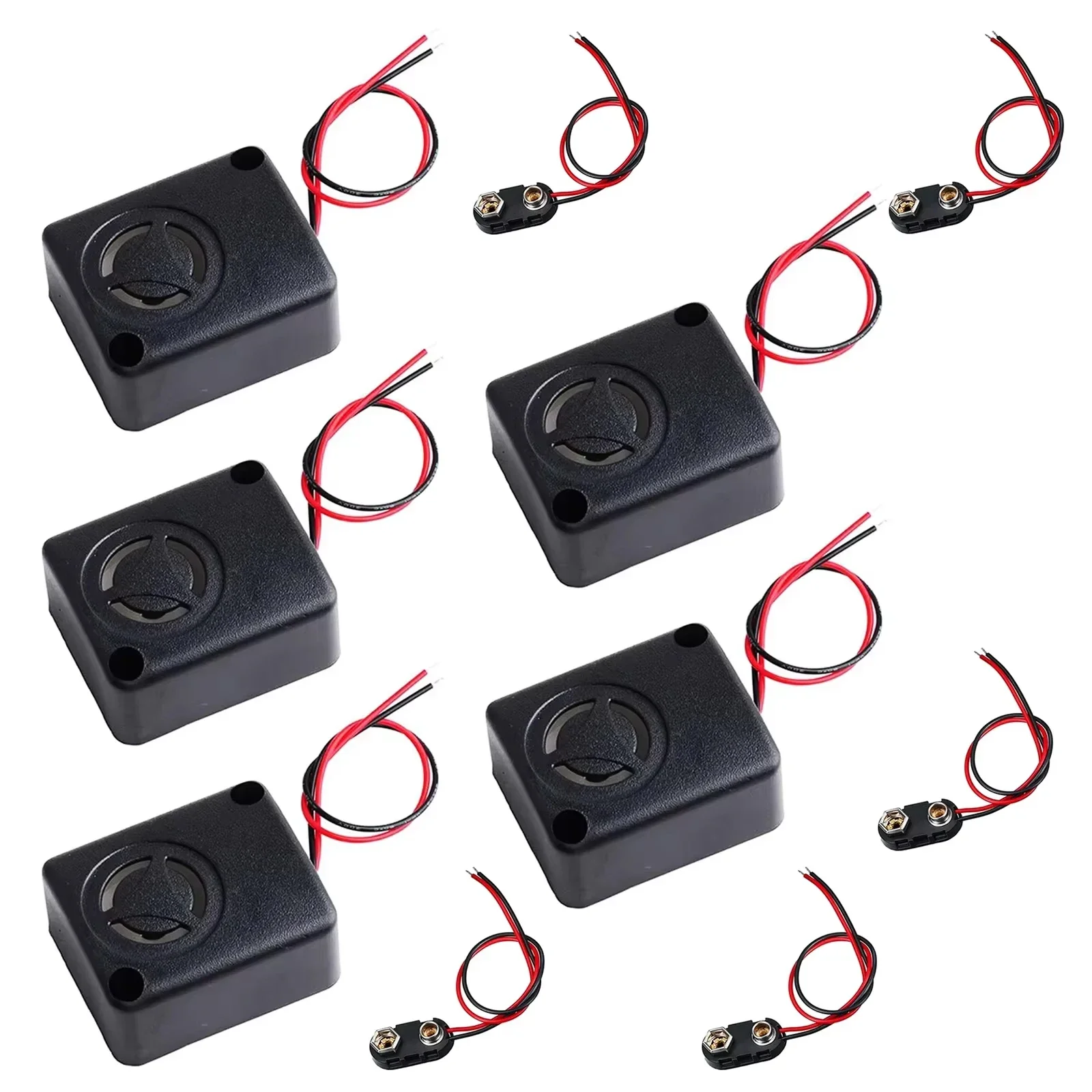 

12V DC Black Mini Piezo Alarm Siren 110dB Anti-Theft Buzzer for Car/Insurance Safes with 9V Battery Buckle