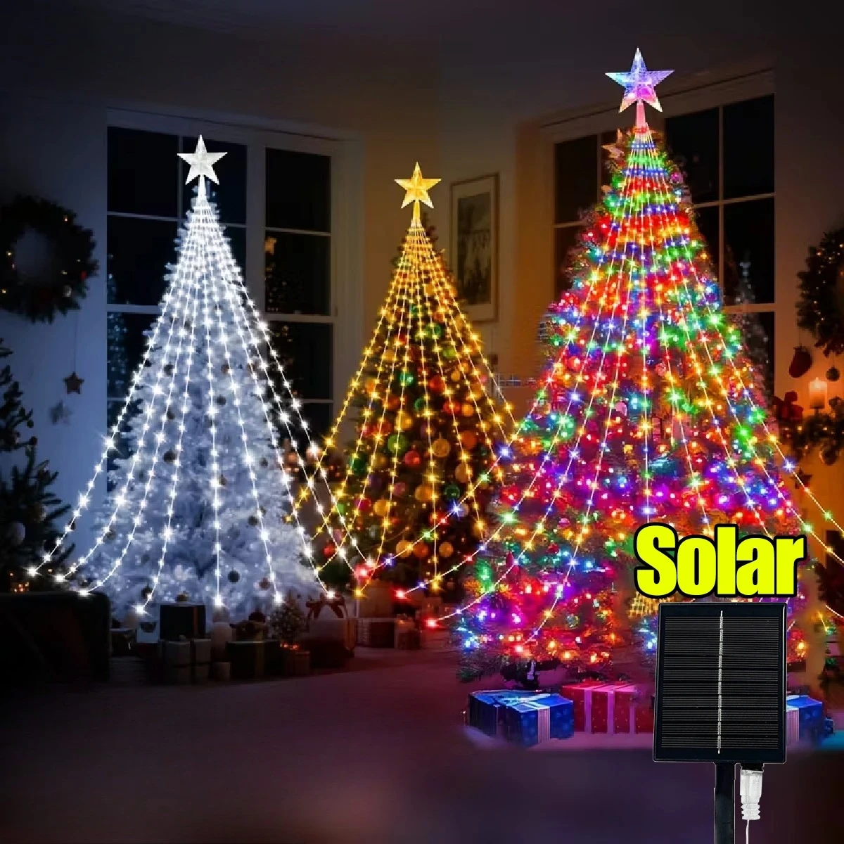 Christmas Trees New Year's Eve Decorations Christmas Decoration Garden Ambience  Lights  Christmas Star String Lights