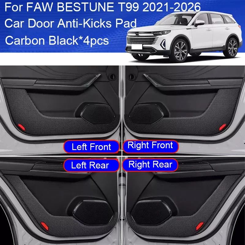 

Car B-Pillar Door Trunk Protect Sill Pad PU Leather Anti-Kicks Mat Scratch Sticker Accessories For FAW BESTUNE T99 2021-2026