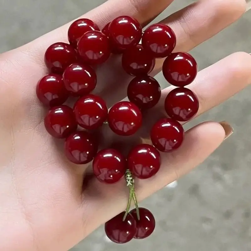 

New Chinese-style Rouge Cinnabar for Bodhi Bracelet Plate To Play with Girls Around Fingering To Learn To Hold Evil Beads