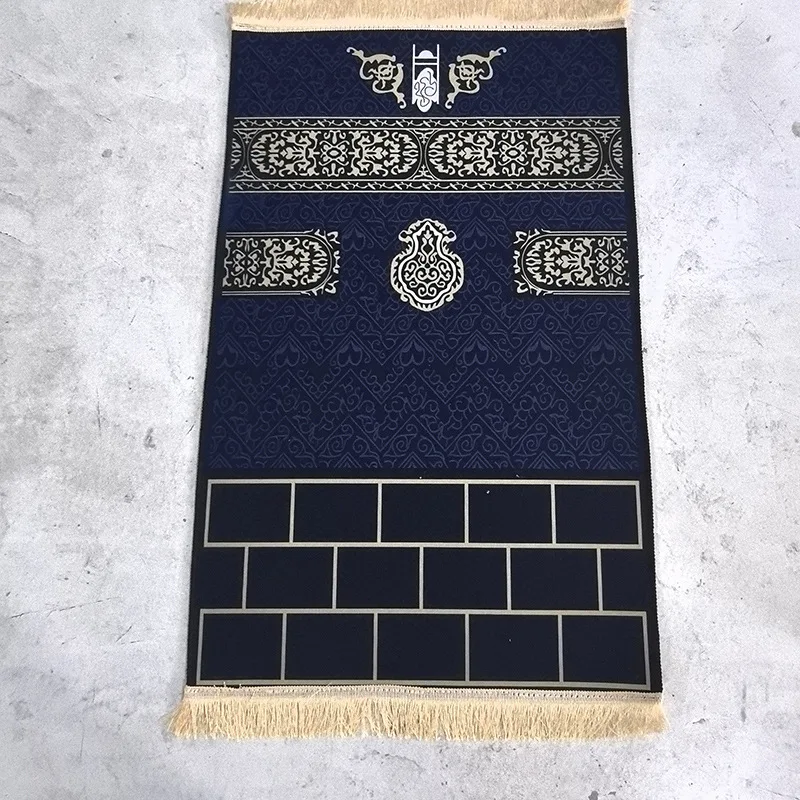 Polyester  Velvet Square Prayer Rug Thick Embossed Carpet for Living Room