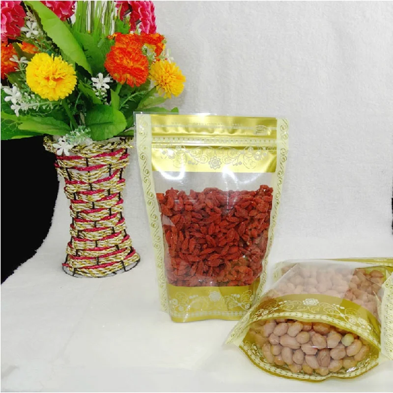 

Clear Plastic Window Stand-up Zipper Packaging Bag DIY Matcha Coffee Snack Cocoa Bakery Candy Dates Xmas Gift Storage Pouches