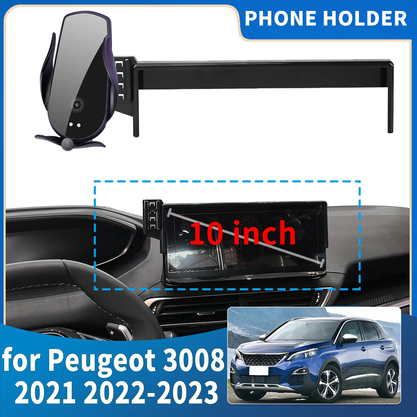 

fit for Peugeot 3008 2021 2022 2023 Integrated Screen Mount Phone Holder Mount Car accessoires