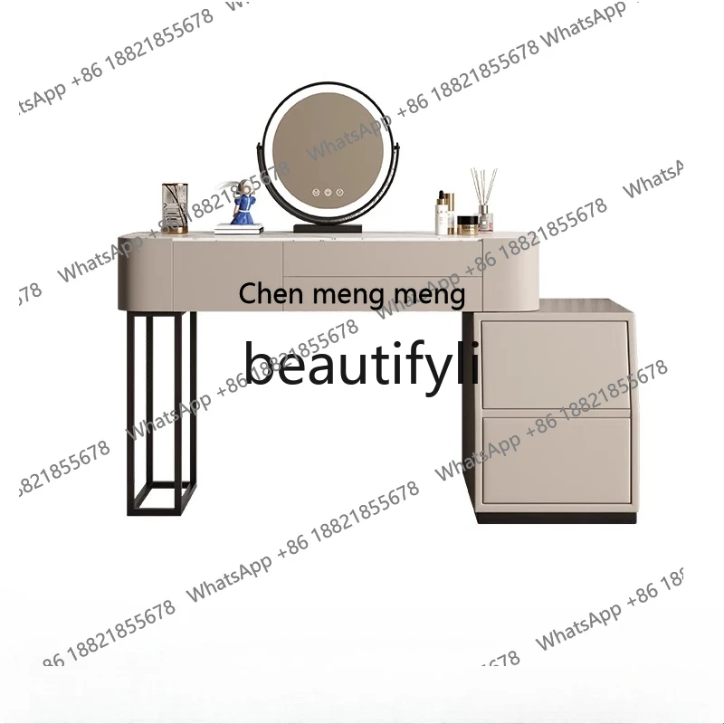 

Bedroom light luxury dresser modern simple rock slab makeup table, storage cabinet integrated small makeup tableH